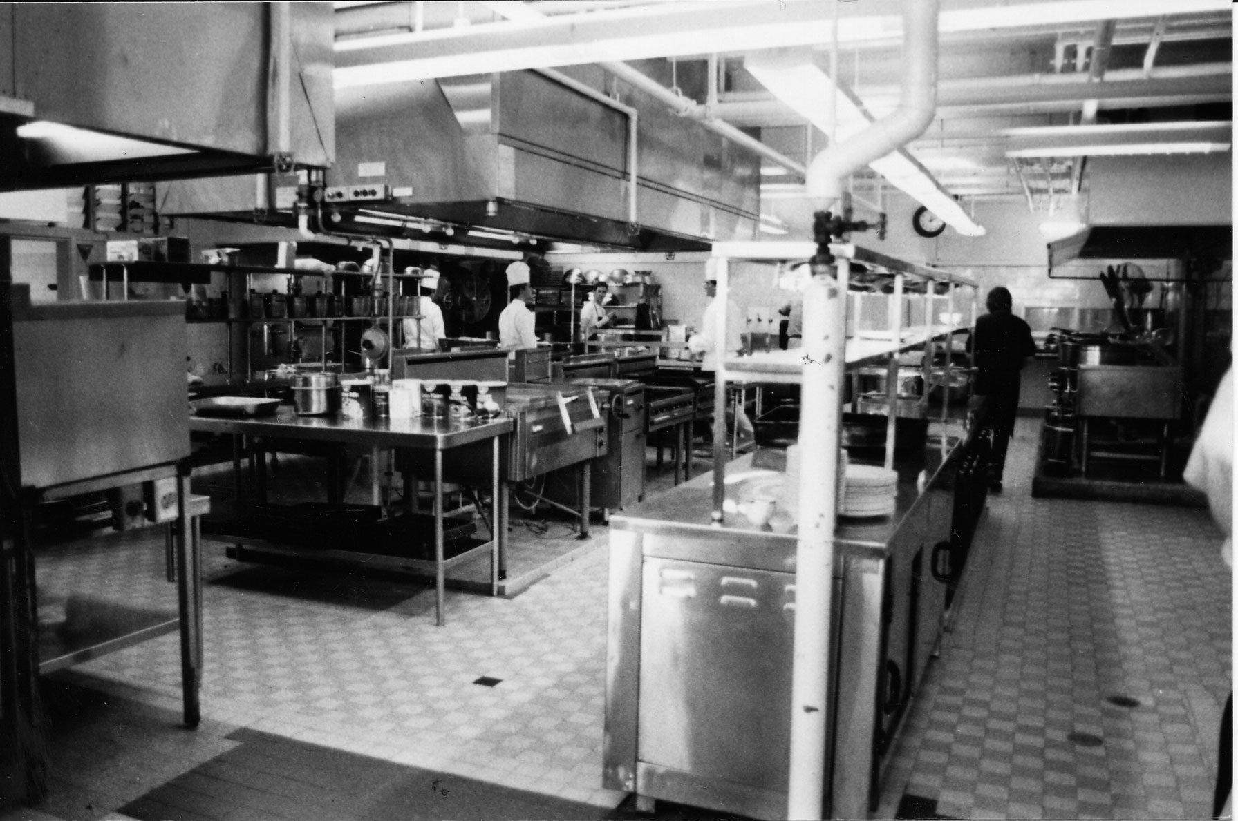 Chefs in the Old Parliament House kitchen before its closure