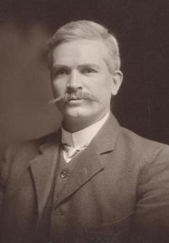 A scan of a black and white image showing former prime minister Andrew Fisher.