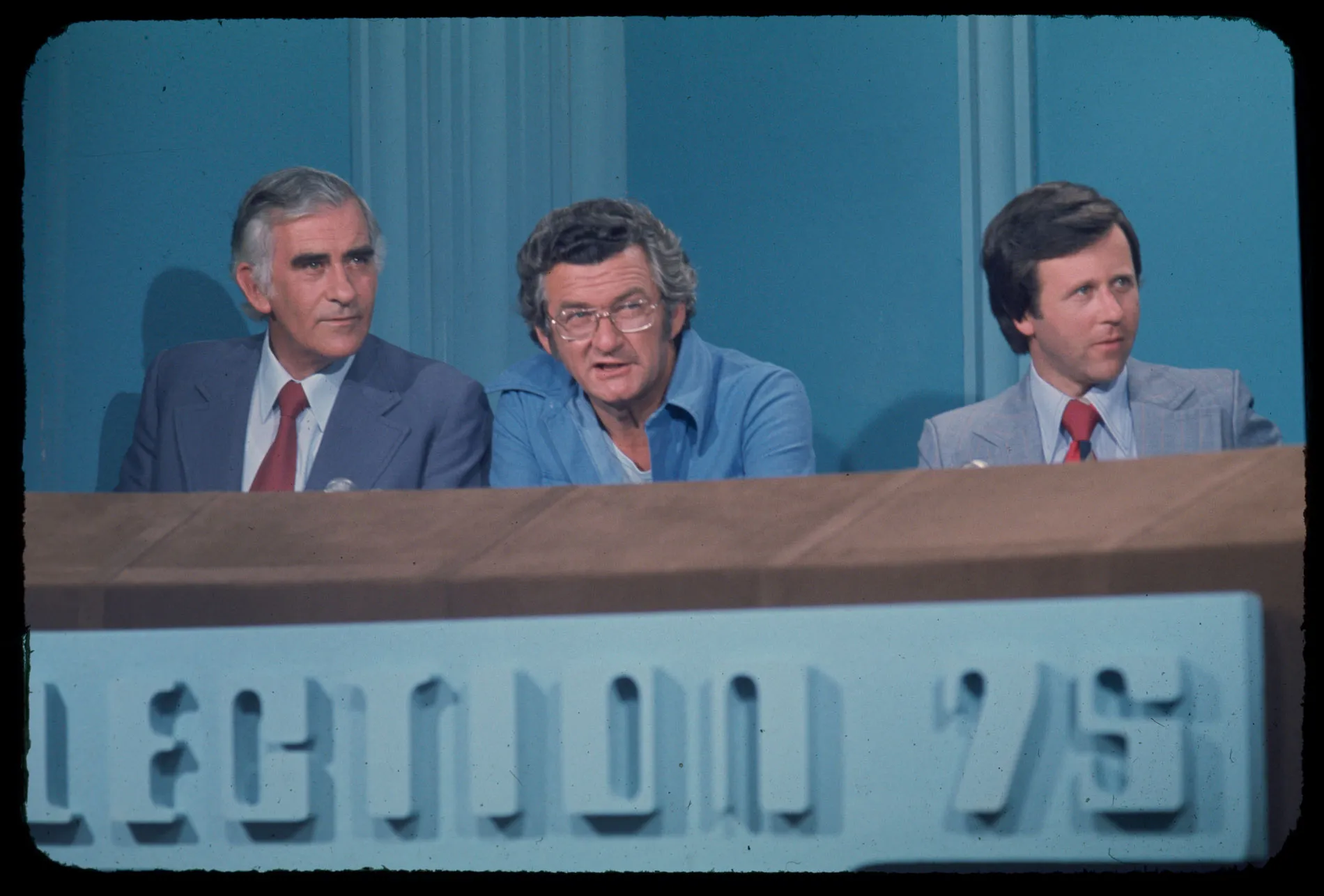 Bob Hawke and Billy Snedden in the National Tally Room during the 1975 election.