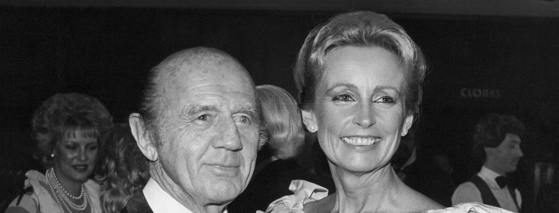 Sir William (Billy) McMahon and Lady Sonia McMahon wear black tie at a social event.