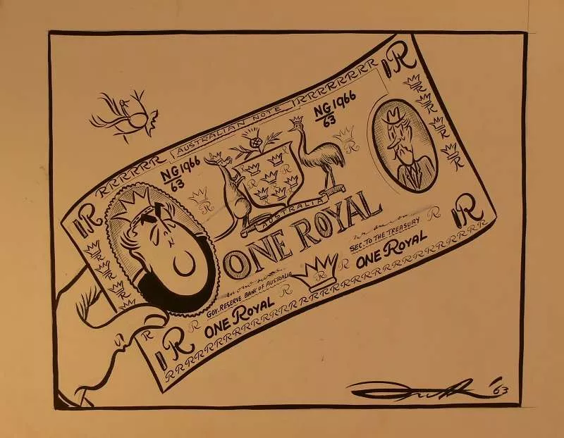 A cartoon bank note by John Frith