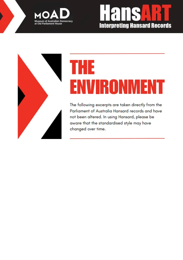 Preview of a learning resource with words in red letters that reads 'the environment'.