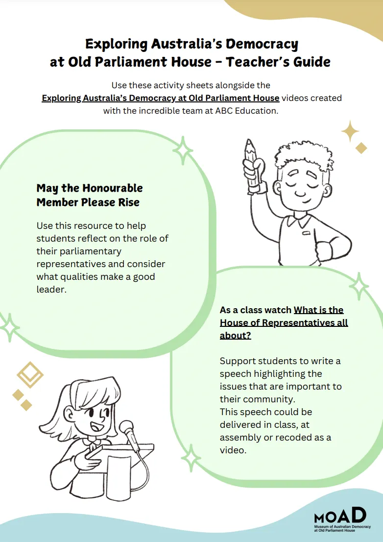 Preview of a student learning resource on preparing a leadership speech.