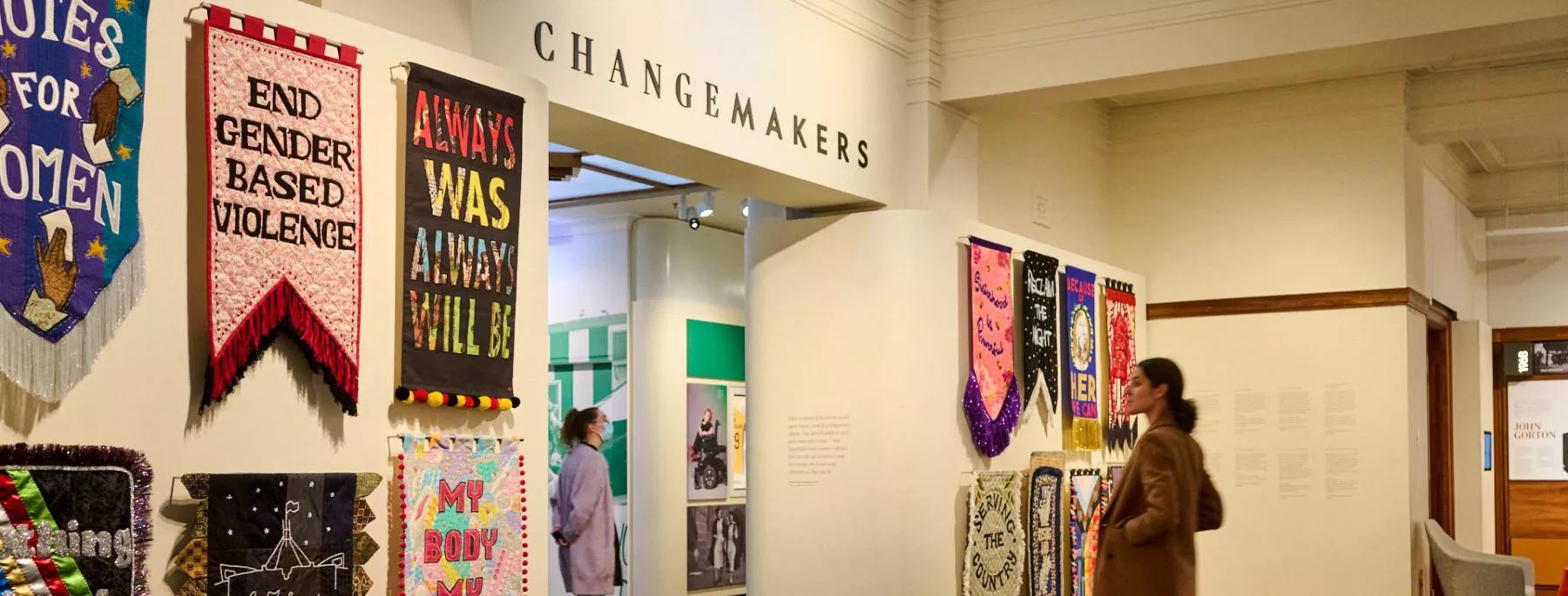 A view of one wall in the exhibition