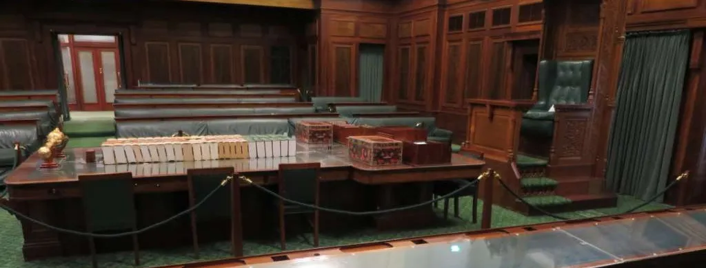 View of the House of Representatives chamber from the left of the Speaker's Chair.