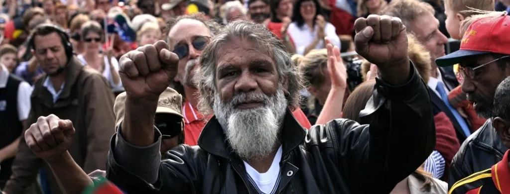 Reg Edwards watched Kevin Rudd’s Apology on screens on Federation Mall, outside Parliament House, on 13 February 2008.