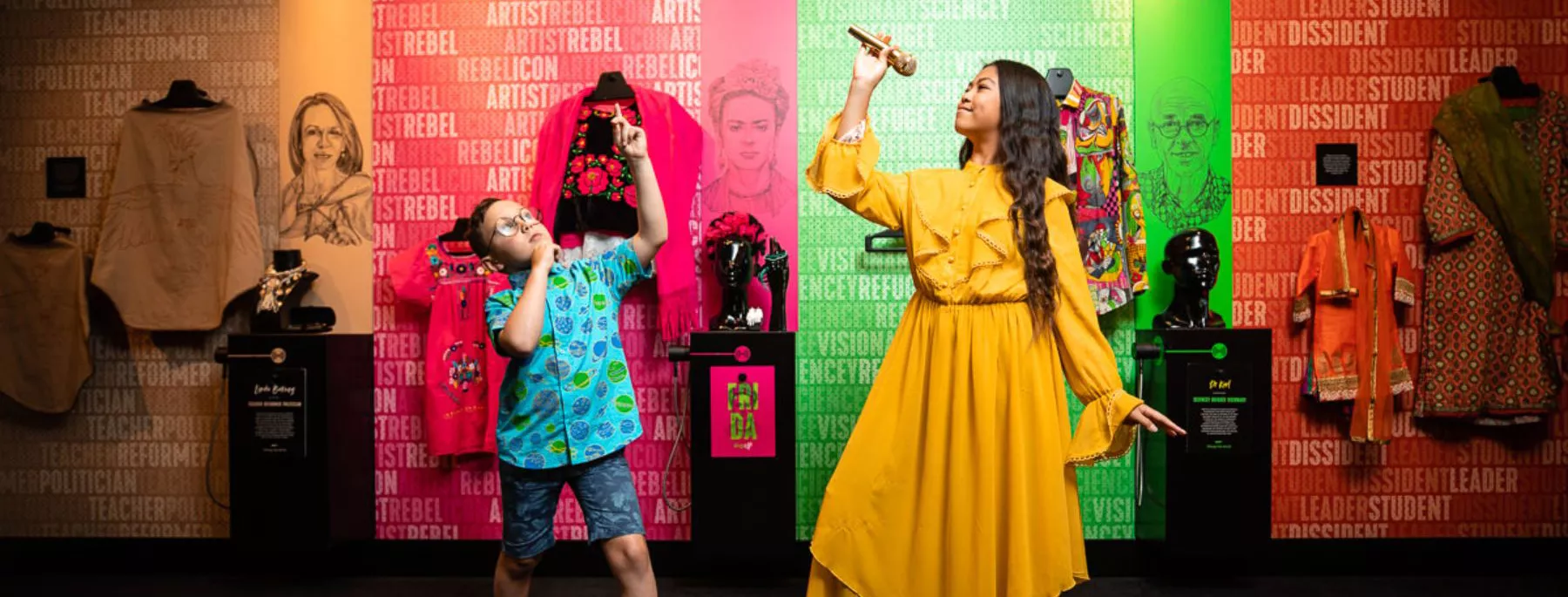 Two young visitors enjoying the exhibition