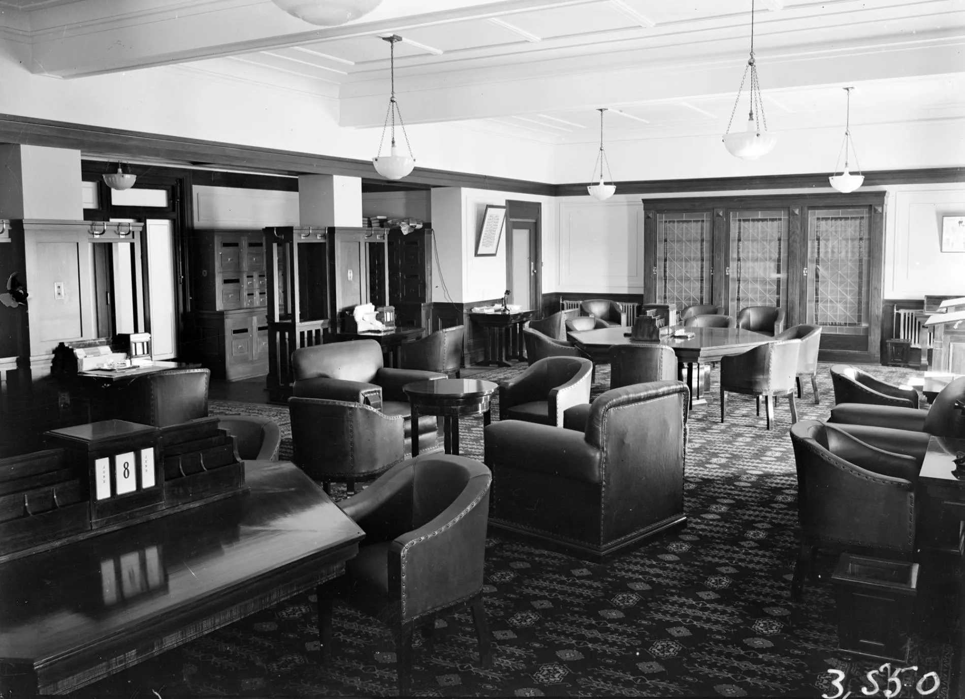 Various chairs and tables arranged in the Senate Club Room in Old Parliament House.