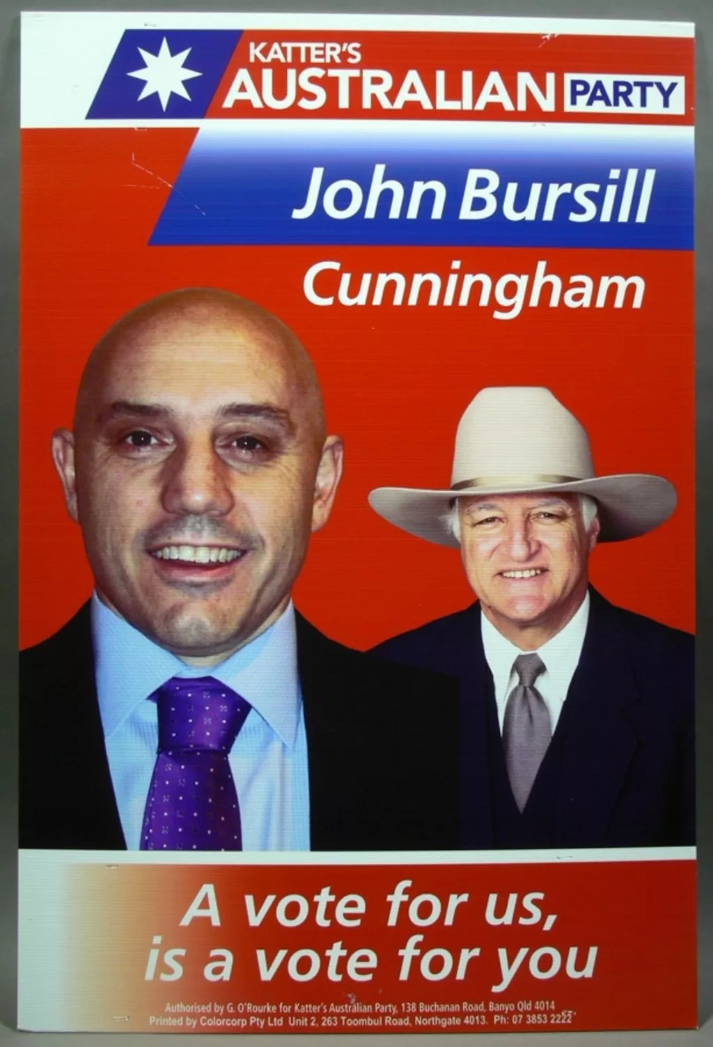 Poster for Katter’s Australian Party, 2013