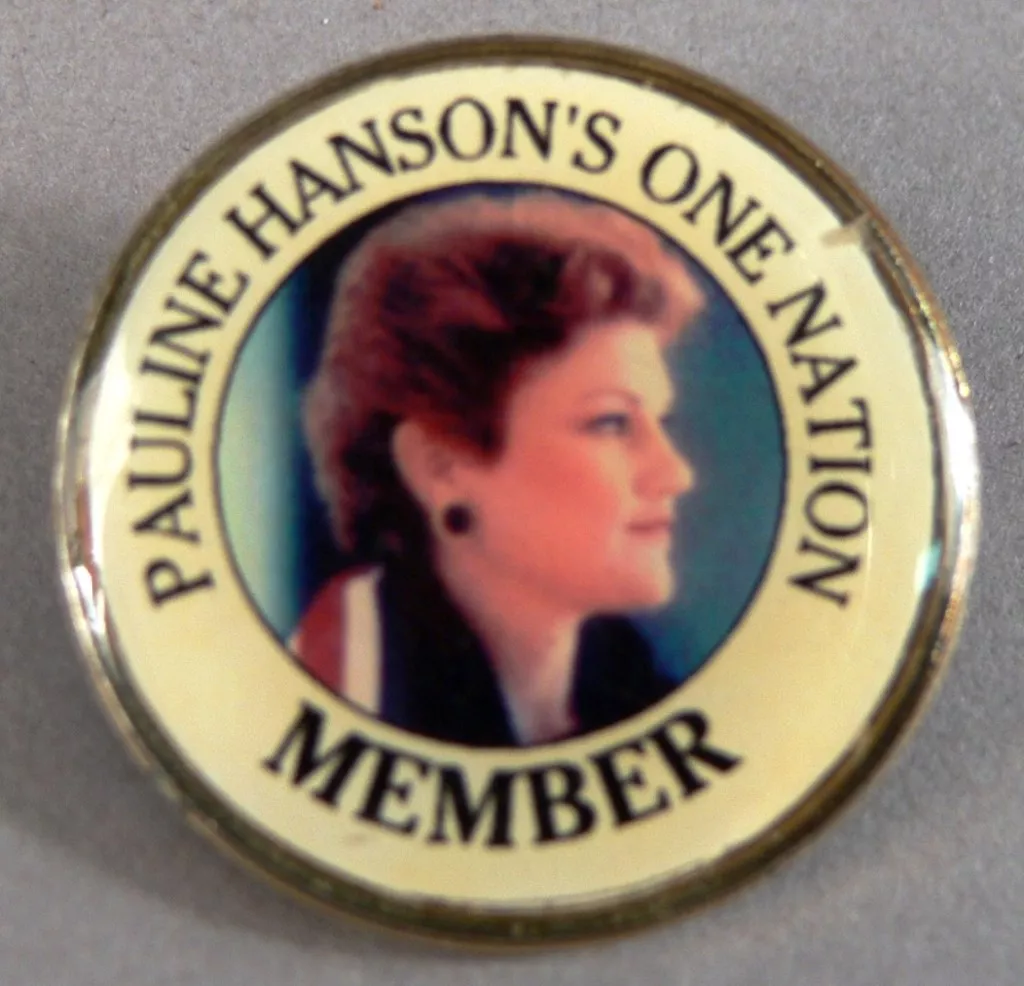 Membership badge for Pauline Hanson’s One Nation, c.1999