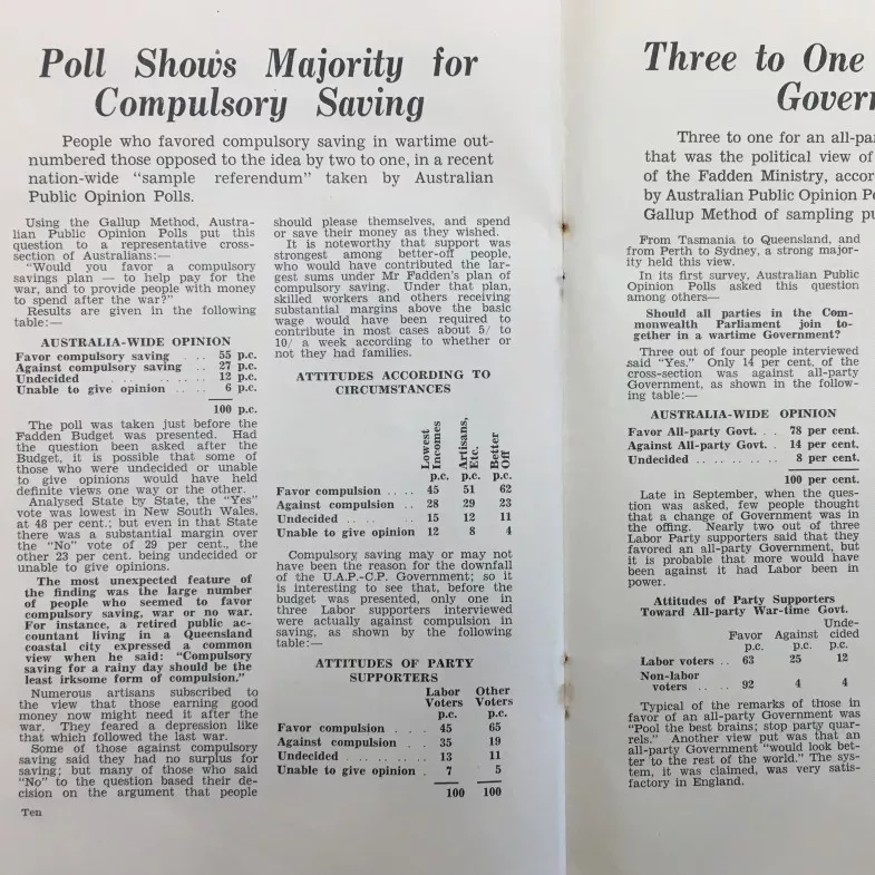 Analytical text looking at various public opinion polls in Australia.