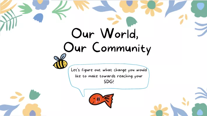 Our world our community school activity page.